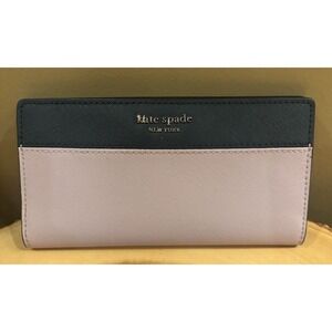 Kate Spade Cameron Lavender  Large Continental‎ Leather Zip Around Wallet New